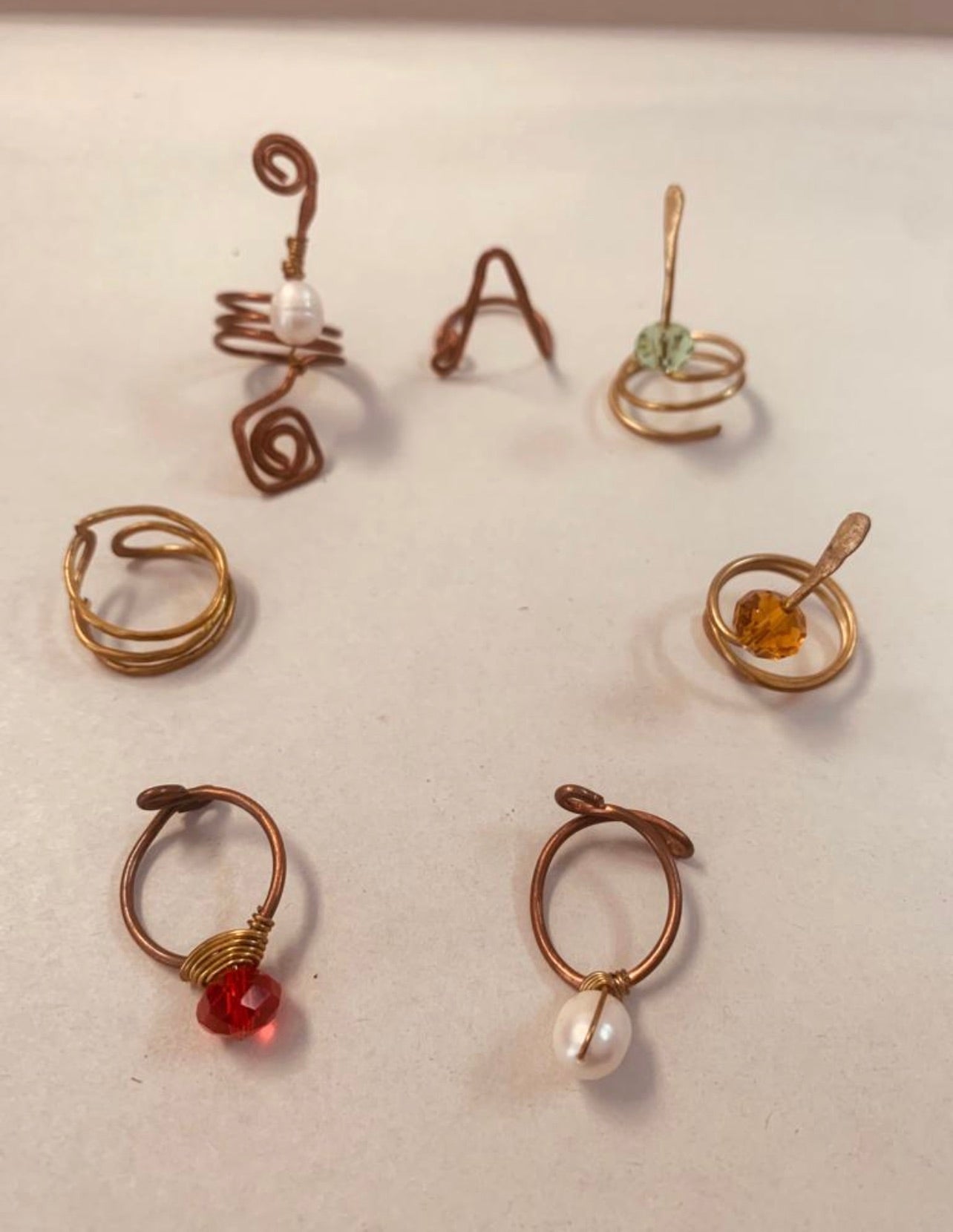 Handmade Copper Rings set.