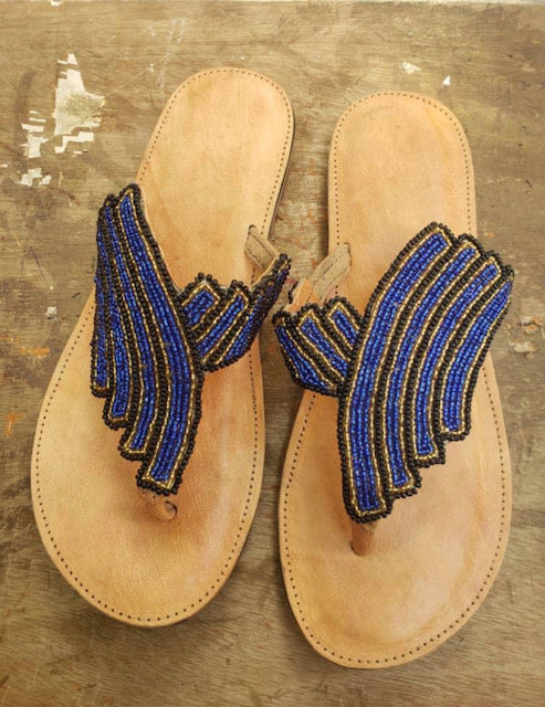 Summer Sandal, Bleu stripes